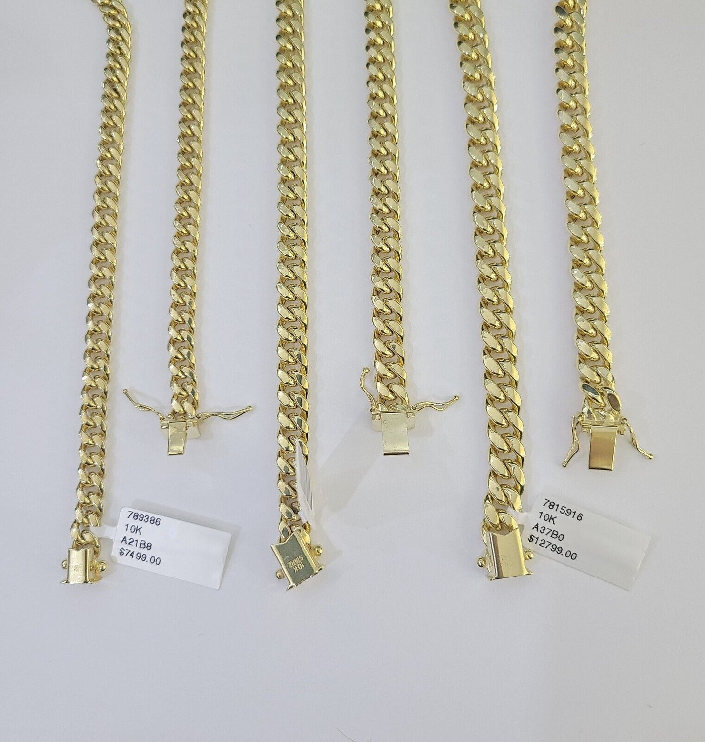 10k Miami Cuban Chain Yellow Gold Necklace 6mm - 8mm 20 - 30 Inches Real Men Women - GoldenlinQ