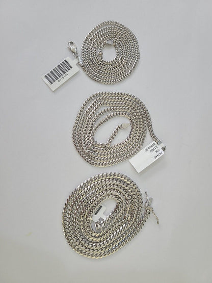 10k Miami Cuban Link Chain White Gold Necklace 18 - 26 Inches Real Men Women - GoldenlinQ