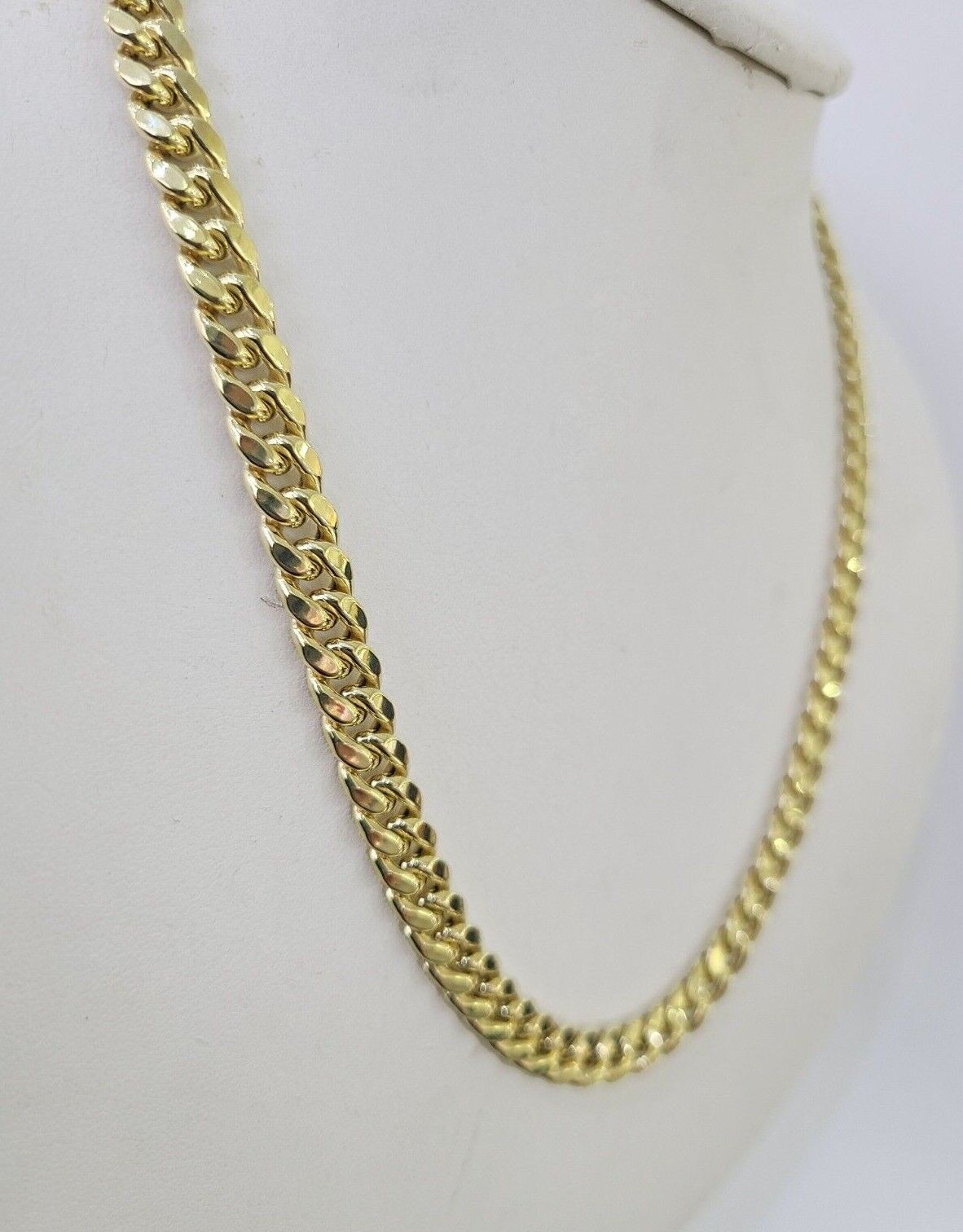10k Miami Cuban Link Chain Yellow Gold 7mm Necklace 18 - 28 Inches Real - GoldenlinQ