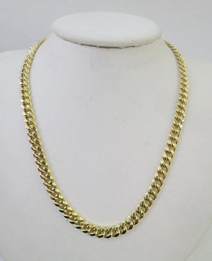 10k Miami Cuban Link Chain Yellow Gold 7mm Necklace 18 - 28 Inches Real - GoldenlinQ