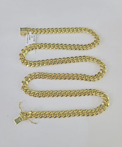 10k Miami Cuban Link Chain Yellow Gold 7mm Necklace 20 - 28 Inches Real - GoldenlinQ