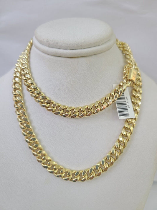 10k Miami Cuban Link Chain Yellow Gold 7mm Necklace 20 - 28 Inches Real - GoldenlinQ