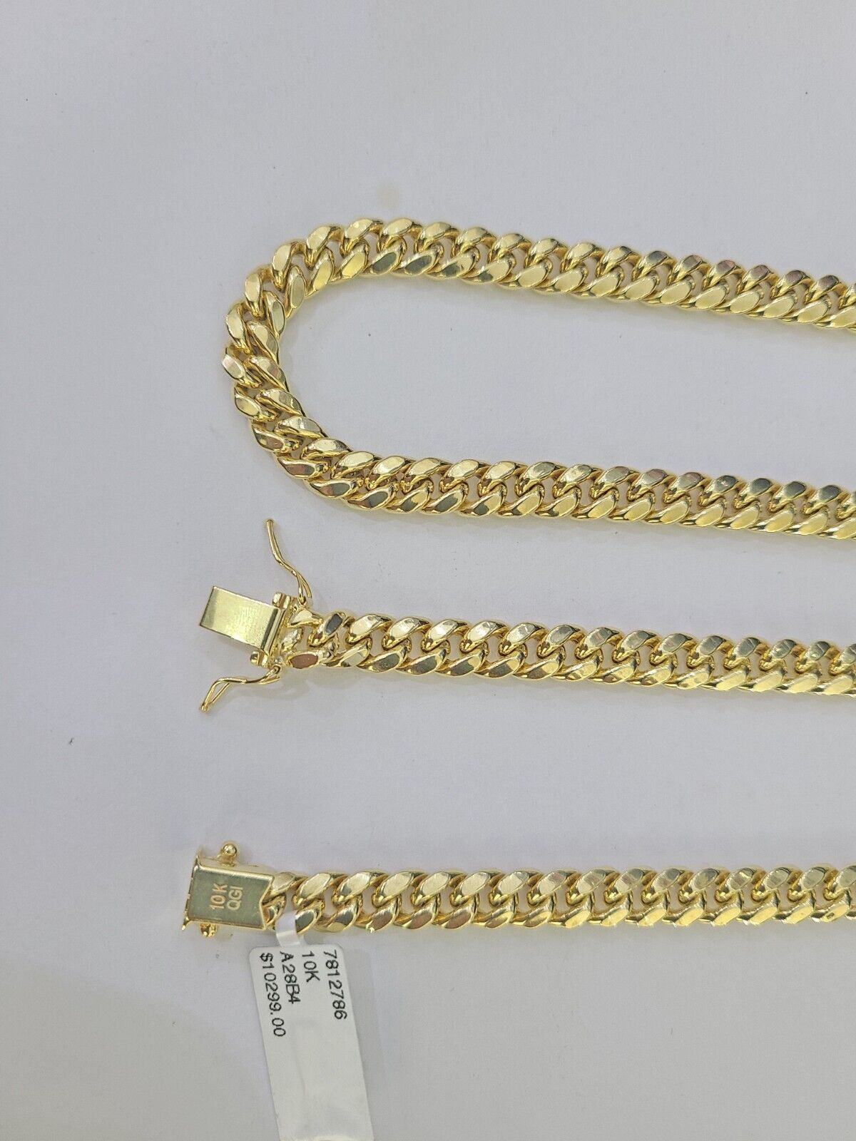 10k Miami Cuban Link Chain Yellow Gold 7mm Necklace 20 - 28 Inches Real - GoldenlinQ