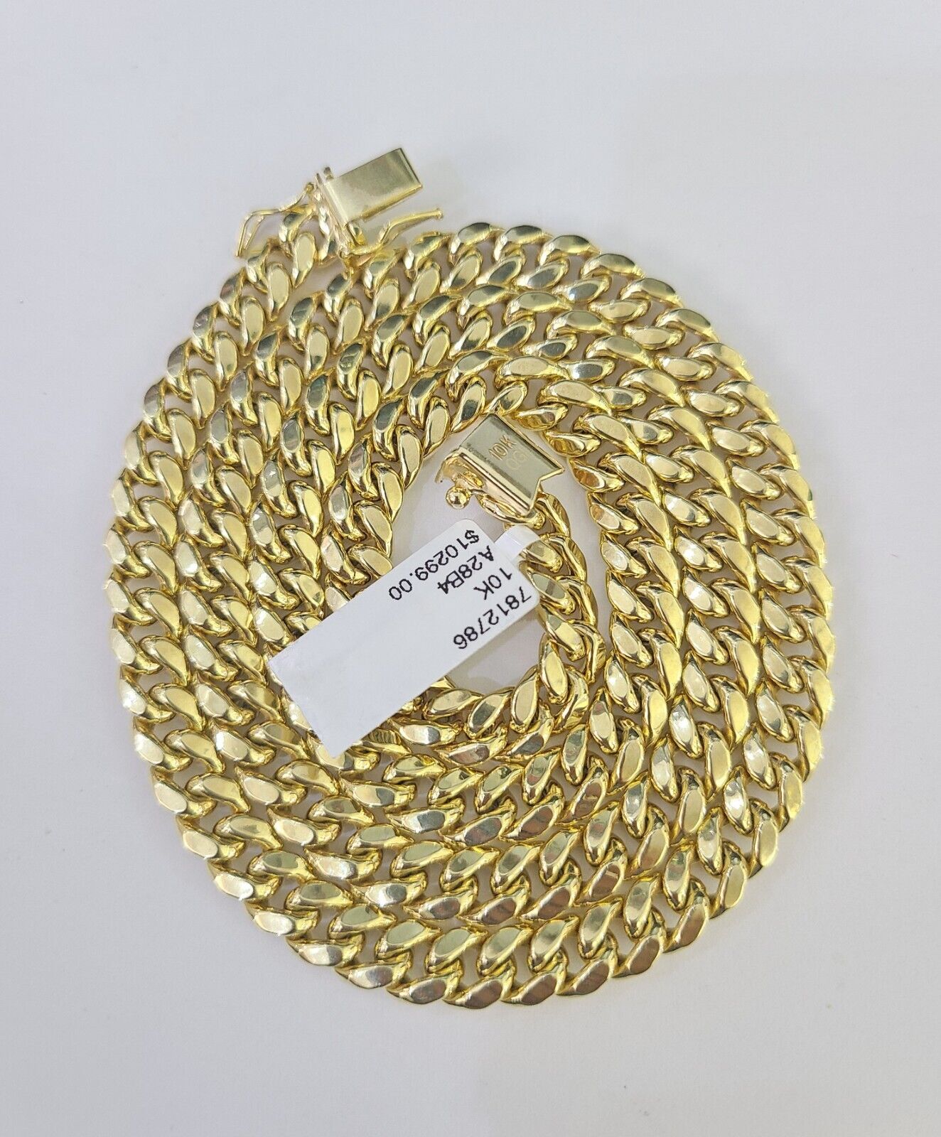 10k Miami Cuban Link Chain Yellow Gold 7mm Necklace 20 - 28 Inches Real - GoldenlinQ