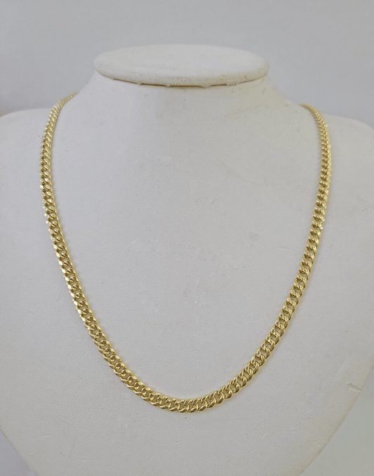 10K Miami Cuban Link Chain Yellow Gold Real 5mm 24 inch Necklace - GoldenlinQ
