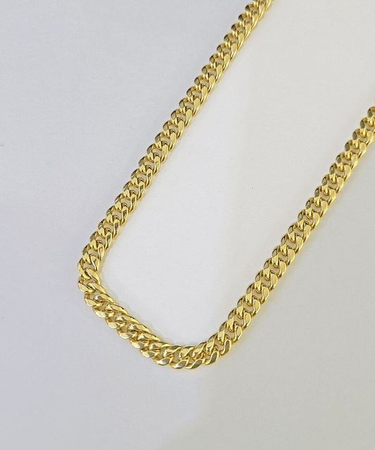 10K Miami Cuban Link Chain Yellow Gold Real 5mm 24 inch Necklace - GoldenlinQ