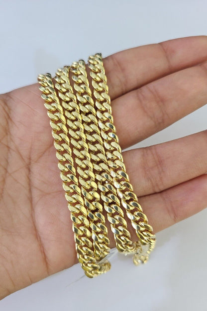 10K Miami Cuban Link Chain Yellow Gold Real 6mm 26 inch Necklace - GoldenlinQ