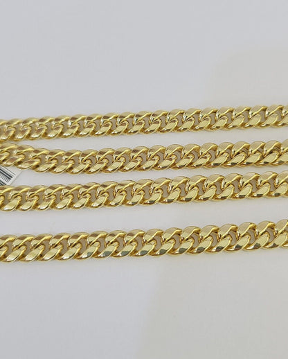 10K Miami Cuban Link Chain Yellow Gold Real 6mm 26 inch Necklace - GoldenlinQ