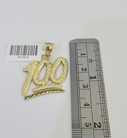 10k Milano Rope Chain 100 Sign Charm Necklace SET 3mm 18" 20" 22" 24" - GoldenlinQ
