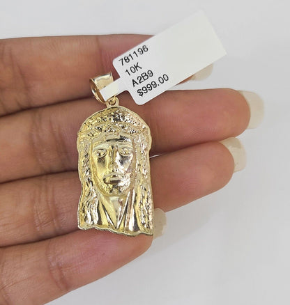 10k Milano Rope Chain Jesus Head Charm Necklace SET 3mm 18" 20" 22" 24" - GoldenlinQ