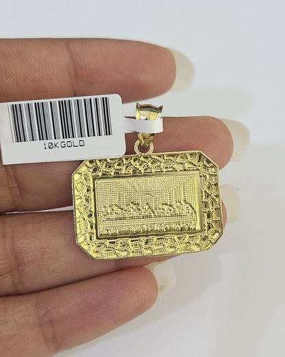 10k Milano Rope Chain Last Supper Charm Necklace SET 3mm 18" 20" 22" 24" - GoldenlinQ