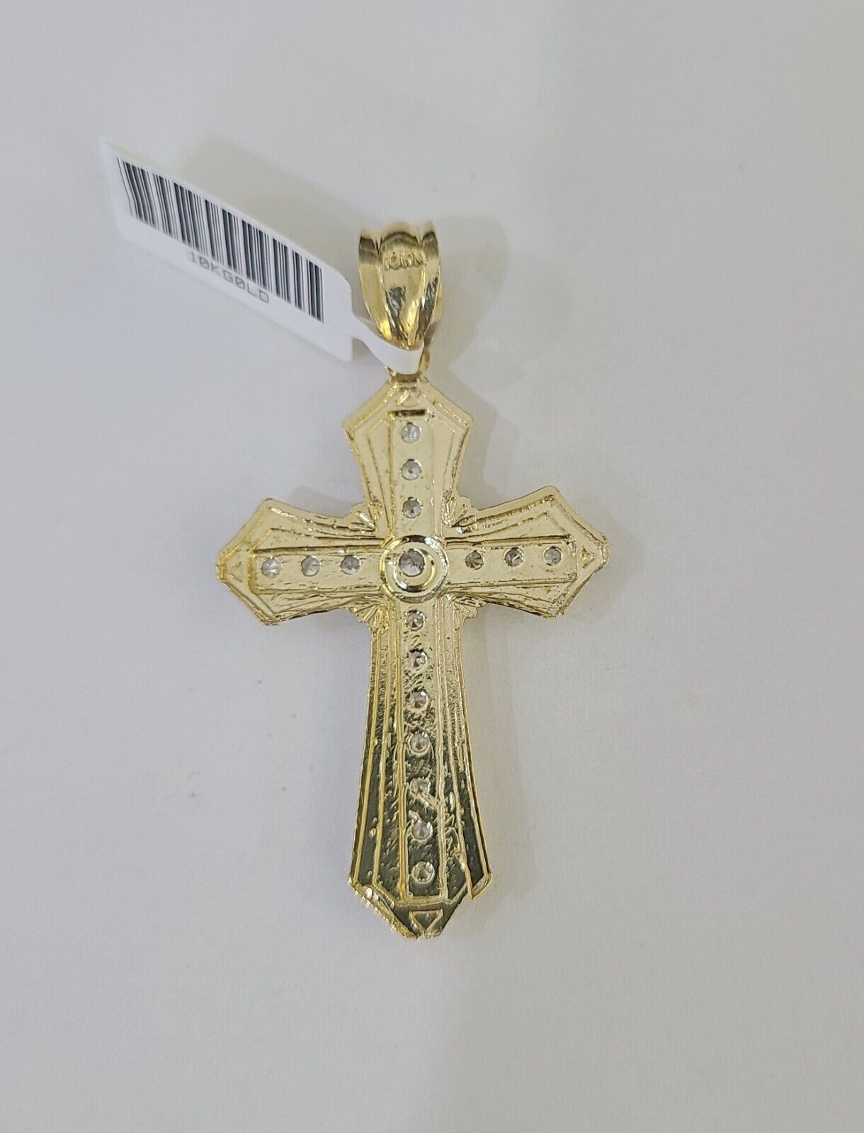 10k Nugget Cross Charm Miami Cuban Chain 4mm 22 inch SET Yellow Gold - Reva Jeweler