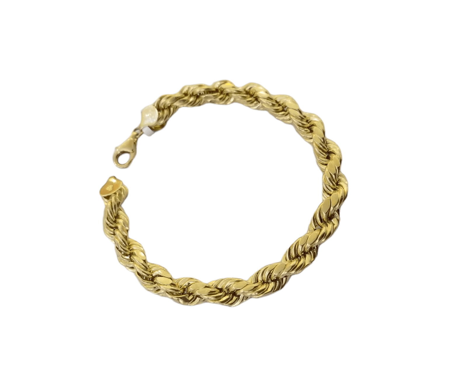 10K Real Gold Bracelet 9" Inch Rope Chain 5mm Lobster Lock Yellow Gold - Reva Jeweler