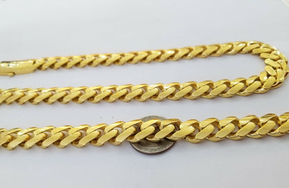 10k Real Gold Miami Cuban Link Chain Monaco 24 inch 13mm Real THICK necklace Men - Reva Jeweler