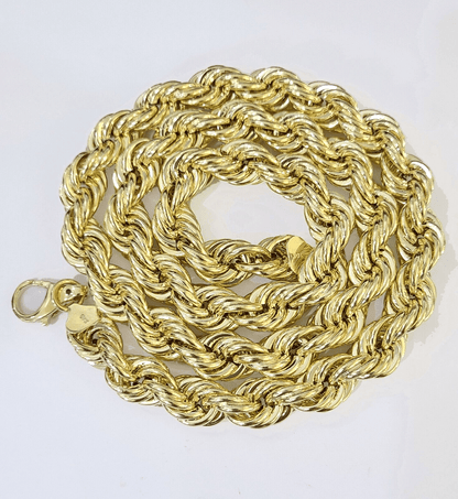 10k Real Gold Rope Chain Thick 12mm Men Chain 24 Inches Genuine - Reva Jeweler