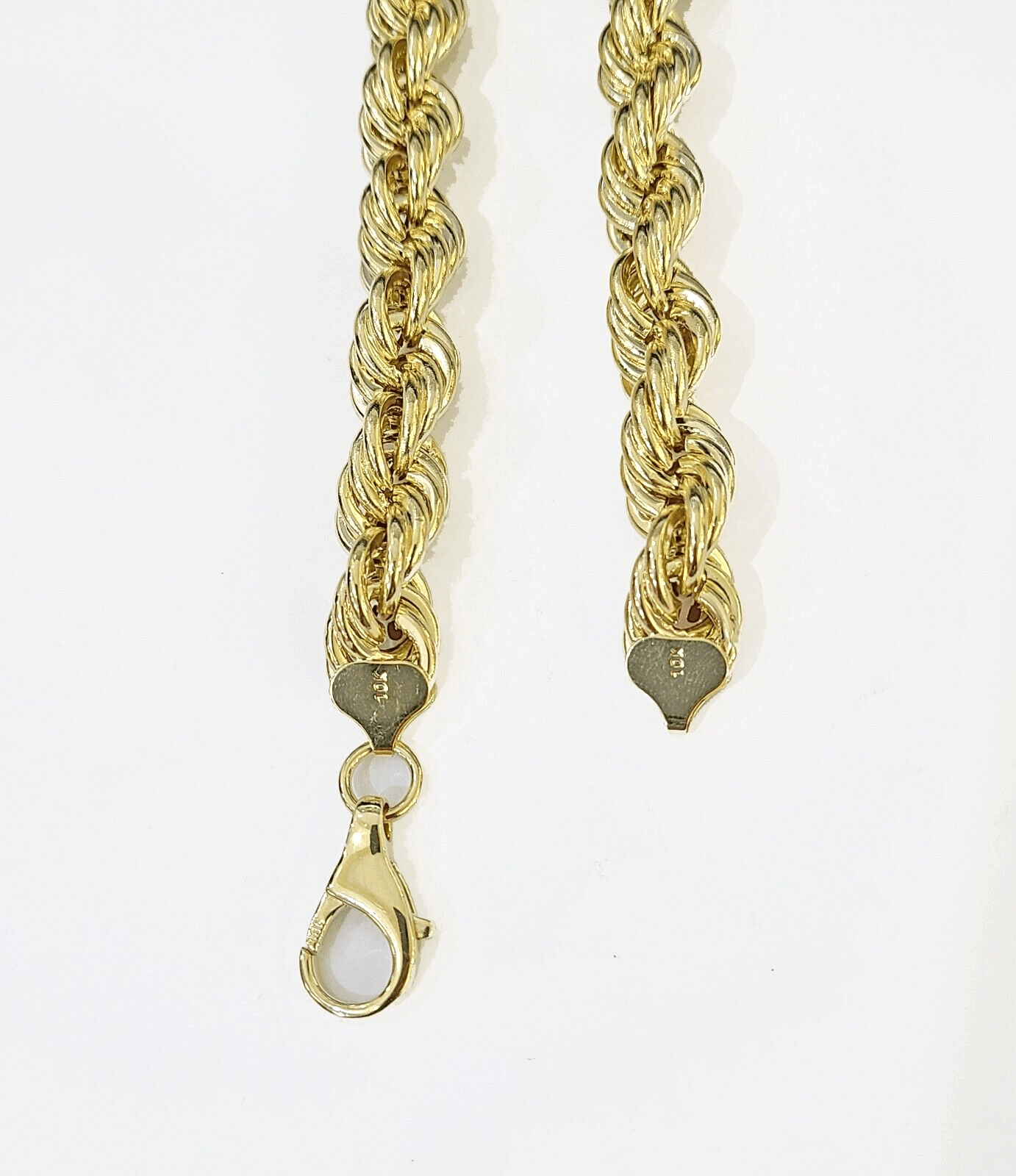 10k Real Gold Rope Chain Thick 12mm Men Chain 26 Inches Genuine - Reva Jeweler