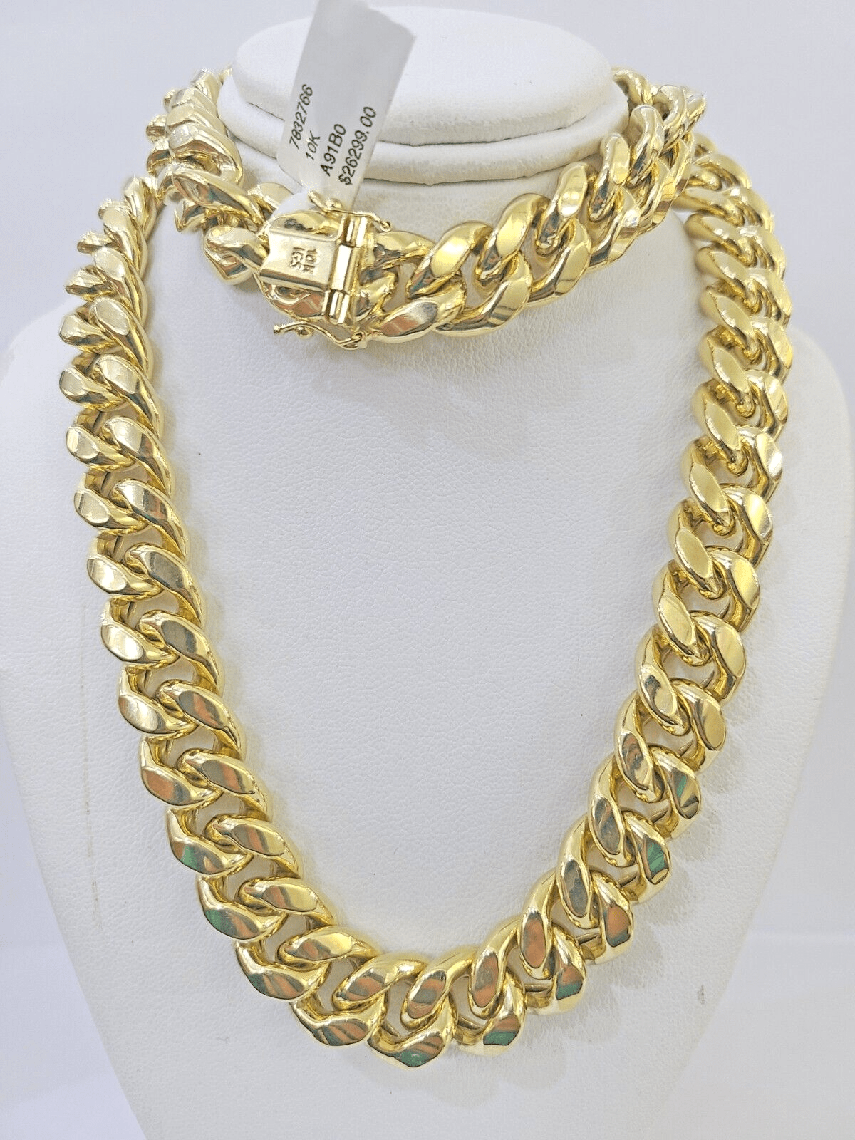 10k Real Miami Cuban Royal Link Chain 24 inch 13mm Genuine Yellow Genuine - Reva Jeweler
