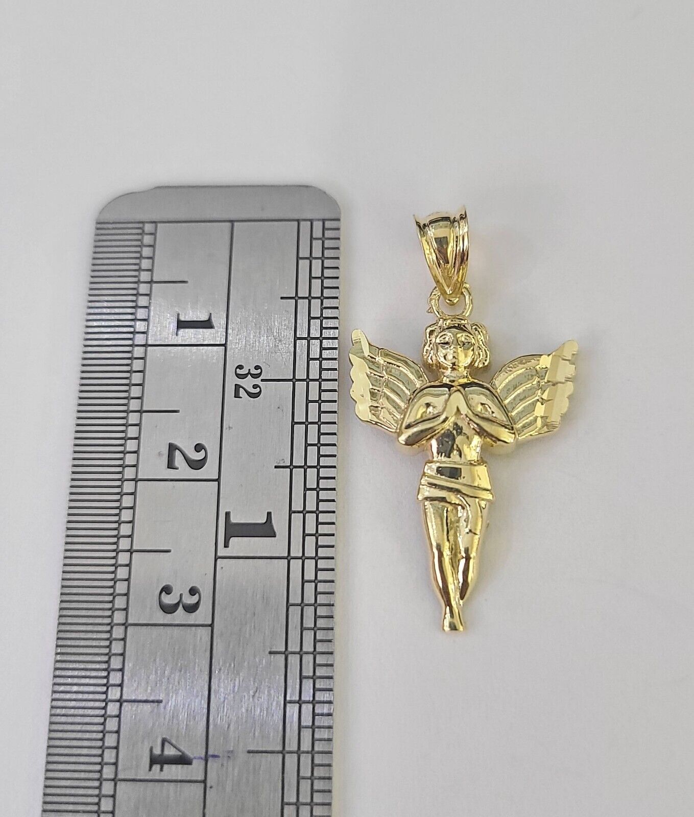 10K Real Praying Hands Charm Pendant Yellow Gold Genuine - GoldenlinQ