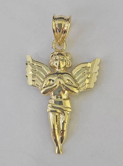 10K Real Praying Hands Charm Pendant Yellow Gold Genuine - GoldenlinQ