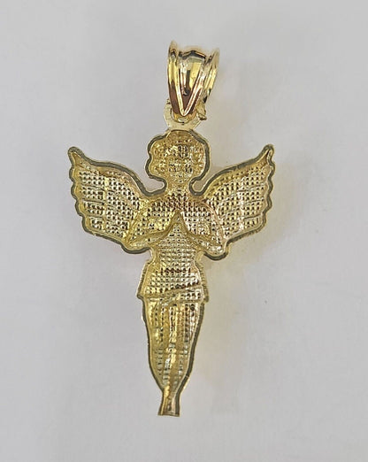 10K Real Praying Hands Charm Pendant Yellow Gold Genuine - GoldenlinQ