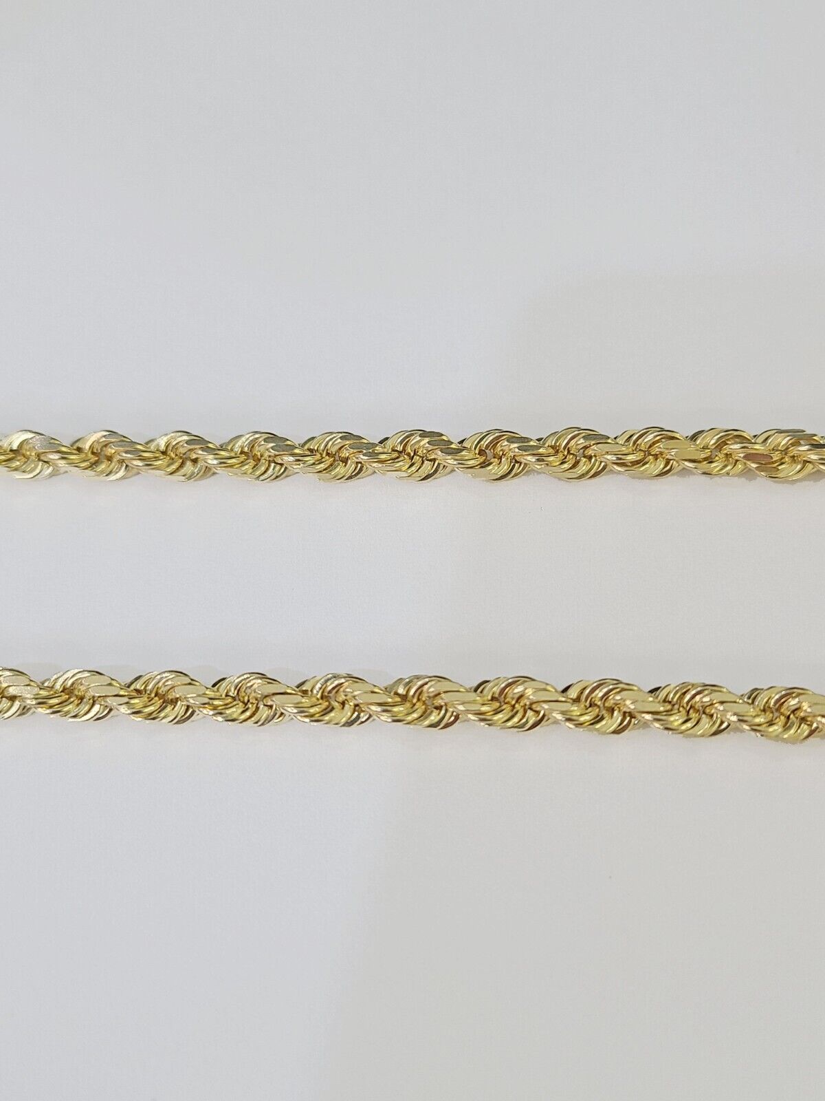10K Real Solid Yellow Gold Rope Chain Necklace 5mm Length 18" 20" 22" 24" 26" - GoldenlinQ