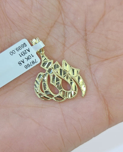 10K Real Yellow Gold Allah Charm Pendant Gold 10k - Reva Jeweler