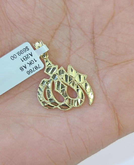 10K Real Yellow Gold Allah Charm Pendant Gold 10k - Reva Jeweler