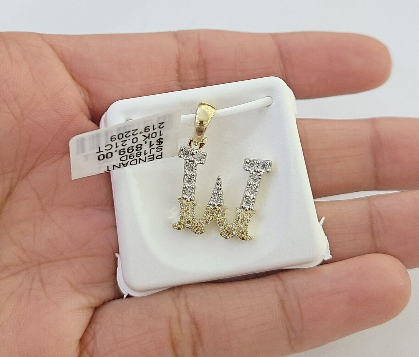 10k Real Yellow Gold Genuine Diamond Initial A - Z Alphabet Charm Letters Pendent - Reva Jeweler