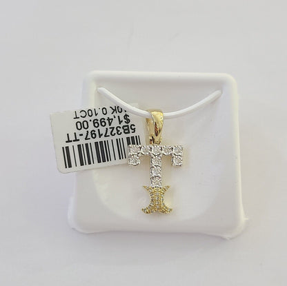10k Real Yellow Gold Genuine Diamond Initial A - Z Alphabet Charm Letters Pendent - Reva Jeweler