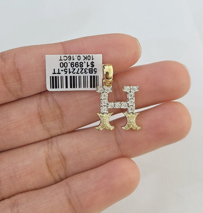 10k Real Yellow Gold Genuine Diamond Initial A - Z Alphabet Charm Letters Pendent - Reva Jeweler