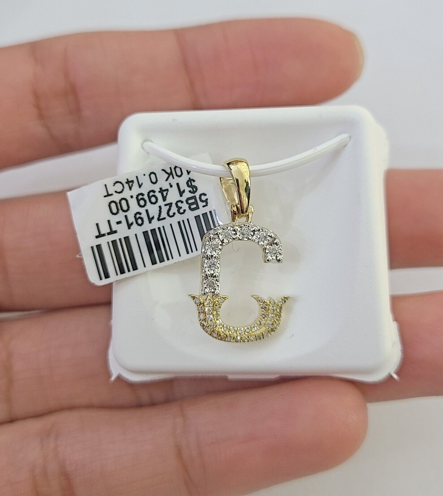 10k Real Yellow Gold Genuine Diamond Initial A - Z Alphabet Charm Letters Pendent - Reva Jeweler