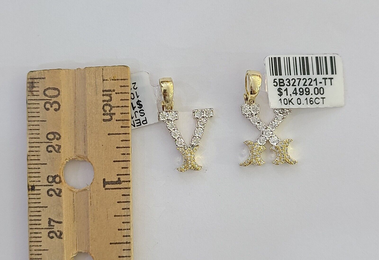 10k Real Yellow Gold Genuine Diamond Initial A - Z Alphabet Charm Letters Pendent - Reva Jeweler