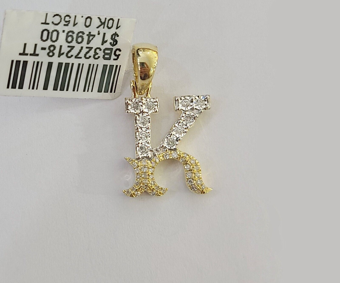 10k Real Yellow Gold Genuine Diamond Initial A - Z Alphabet Charm Letters Pendent - Reva Jeweler