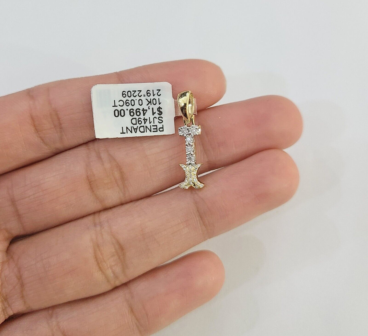 10k Real Yellow Gold Genuine Diamond Initial A - Z Alphabet Charm Letters Pendent - Reva Jeweler