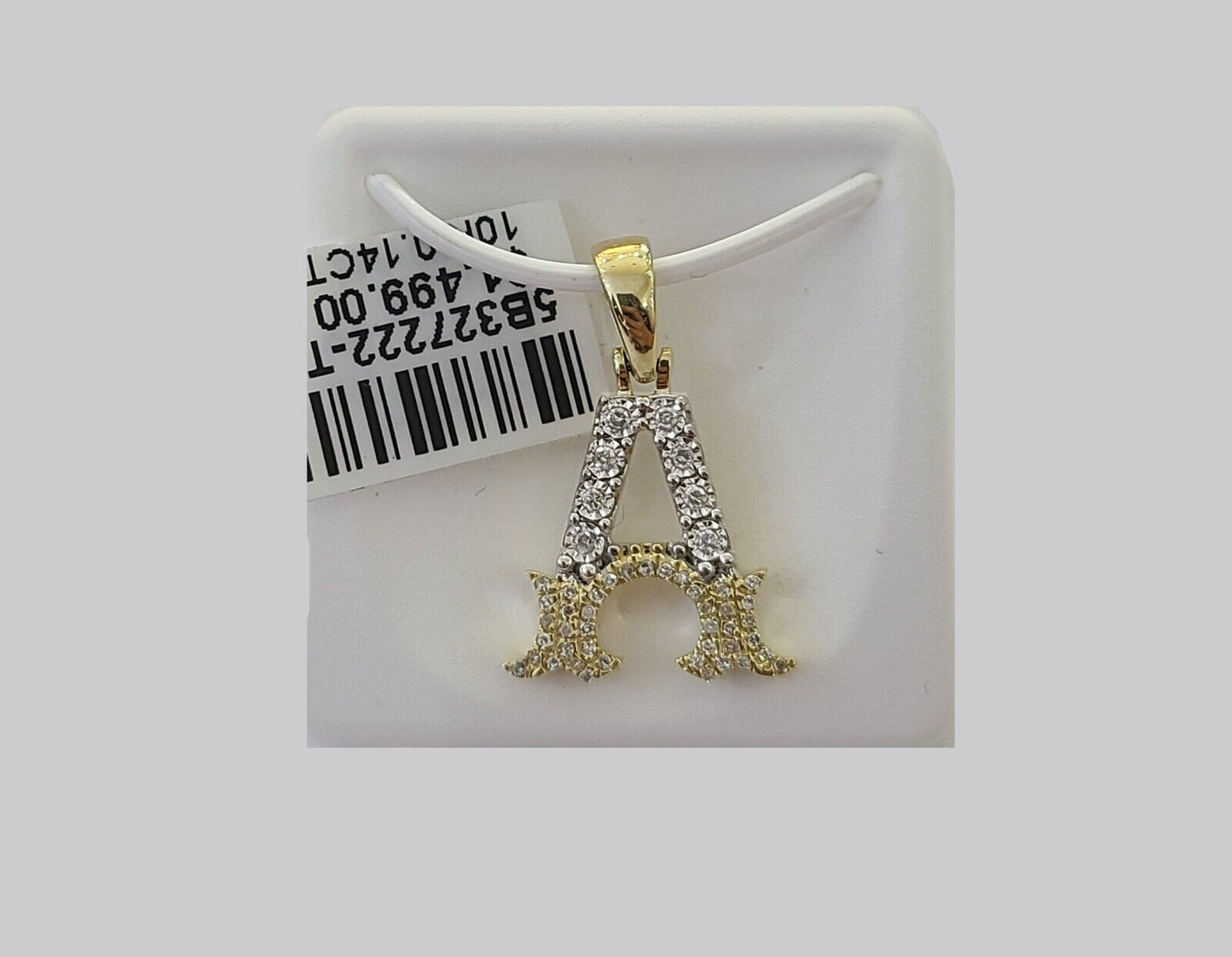 10k Real Yellow Gold Genuine Diamond Initial A - Z Alphabet Charm Letters Pendent - Reva Jeweler