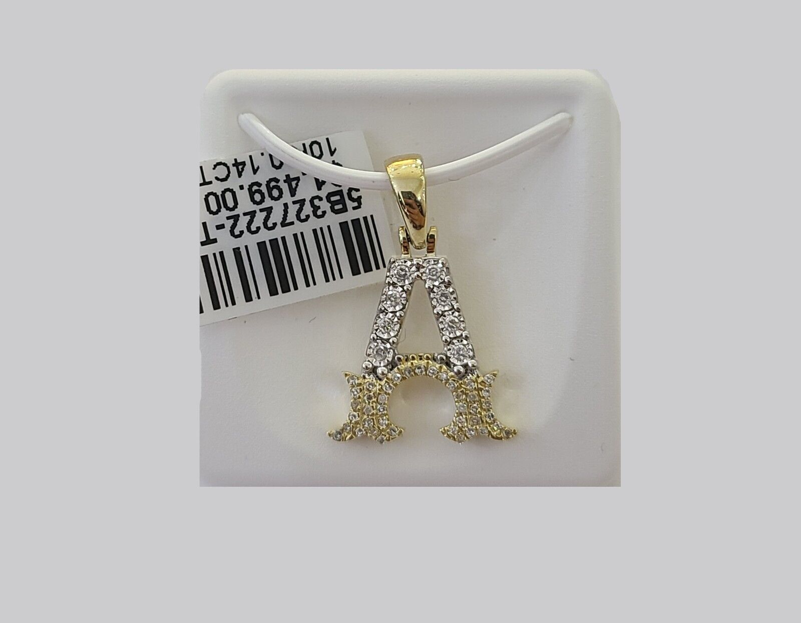 10k Real Yellow Gold Genuine Diamond Initial A - Z Alphabet Charm Letters Pendent - Reva Jeweler