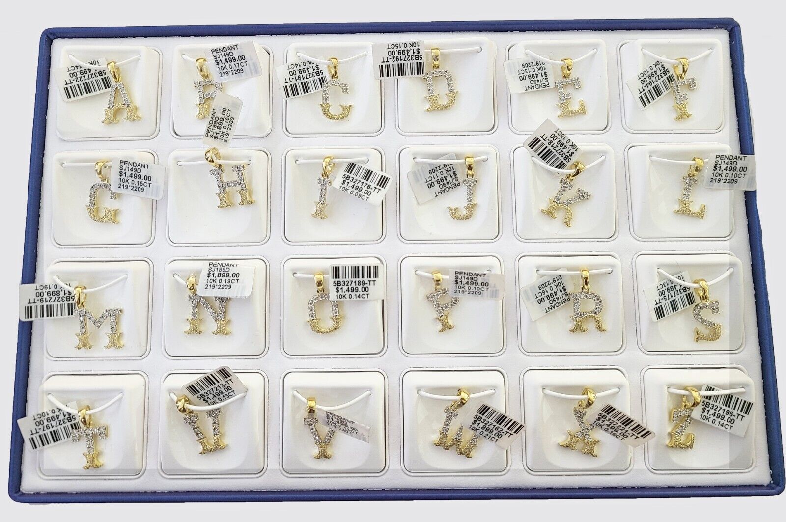 10k Real Yellow Gold Genuine Diamond Initial A - Z Alphabet Charm Letters Pendent - Reva Jeweler