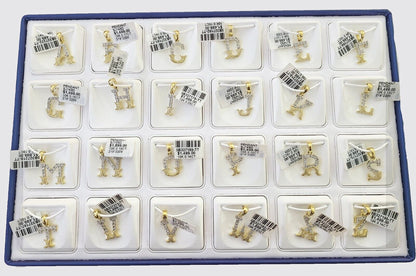 10k Real Yellow Gold Genuine Diamond Initial A - Z Alphabet Charm Letters Pendent - Reva Jeweler