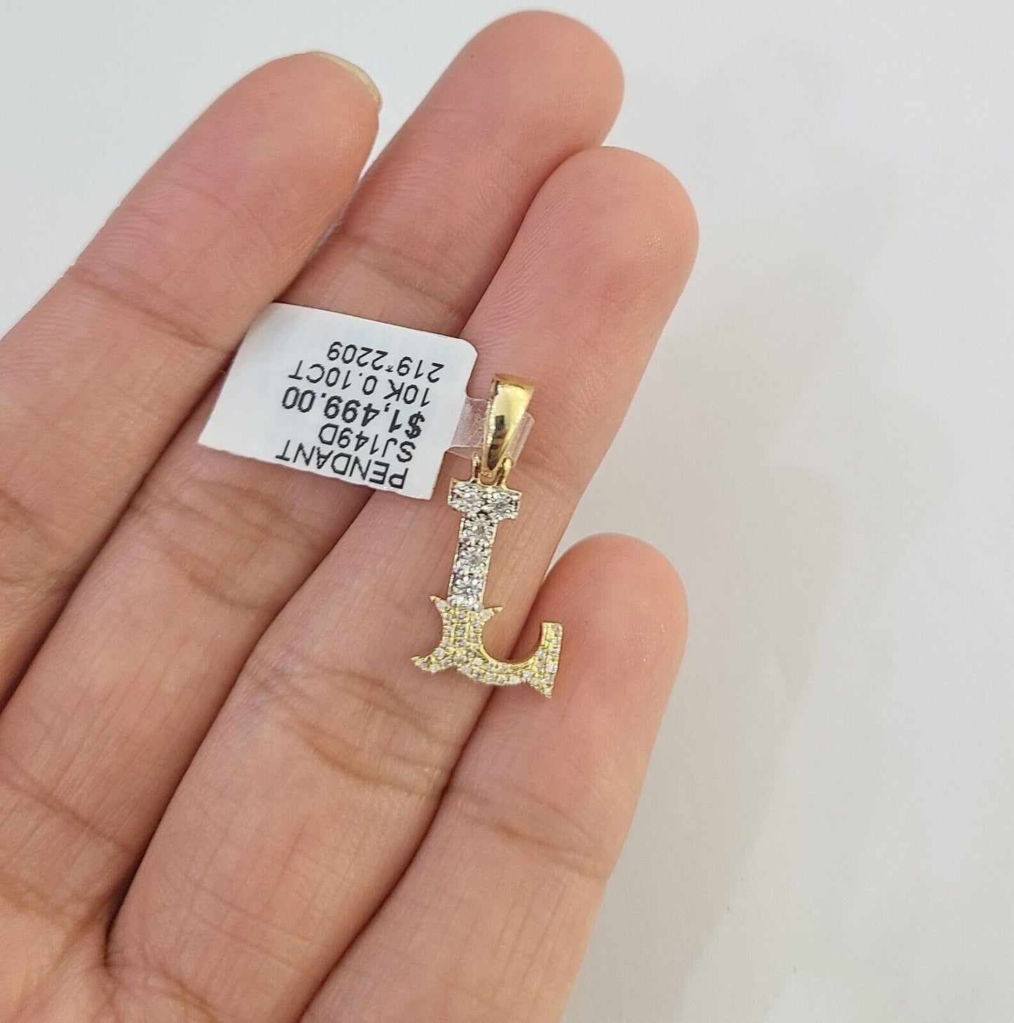 10k Real Yellow Gold Genuine Diamond Initial A - Z Alphabet Charm Letters Pendent - Reva Jeweler