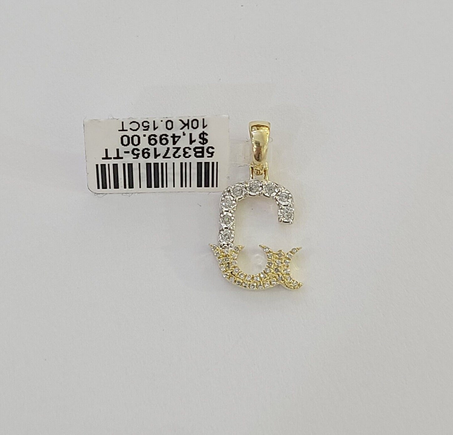 10k Real Yellow Gold Genuine Diamond Initial A - Z Alphabet Charm Letters Pendent - Reva Jeweler