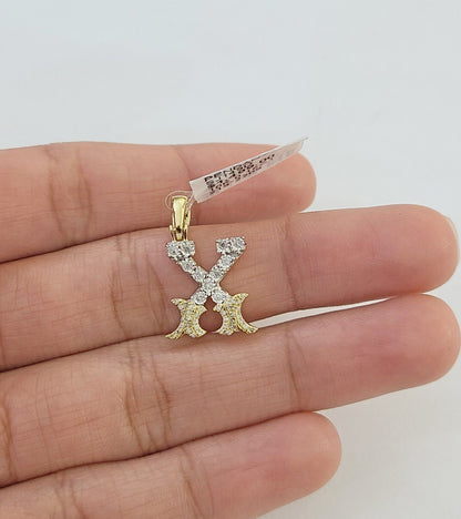 10k Real Yellow Gold Genuine Diamond Initial A - Z Alphabet Charm Letters Pendent - Reva Jeweler