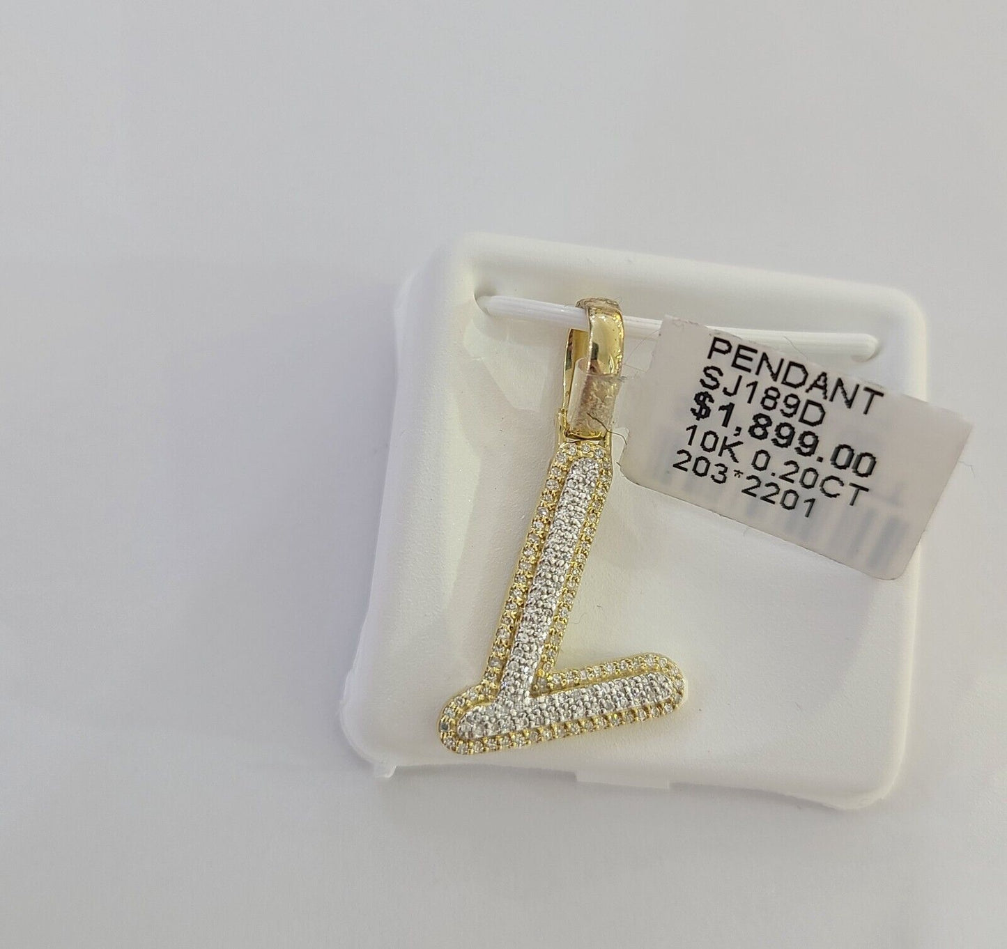 10k Real Yellow Gold Genuine Diamond Initial A - Z Alphabet Charm Pendent - Reva Jeweler