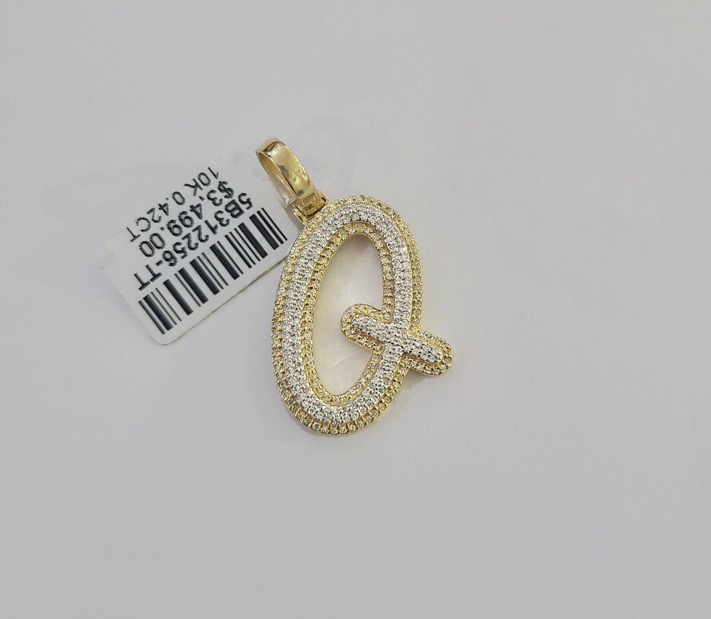 10k Real Yellow Gold Genuine Diamond Initial A - Z Alphabet Charm Pendent - Reva Jeweler