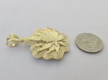 10K Real Yellow Gold Marijuana Leaf Charm Pendant High Weed Gold 10kt - Reva Jeweler