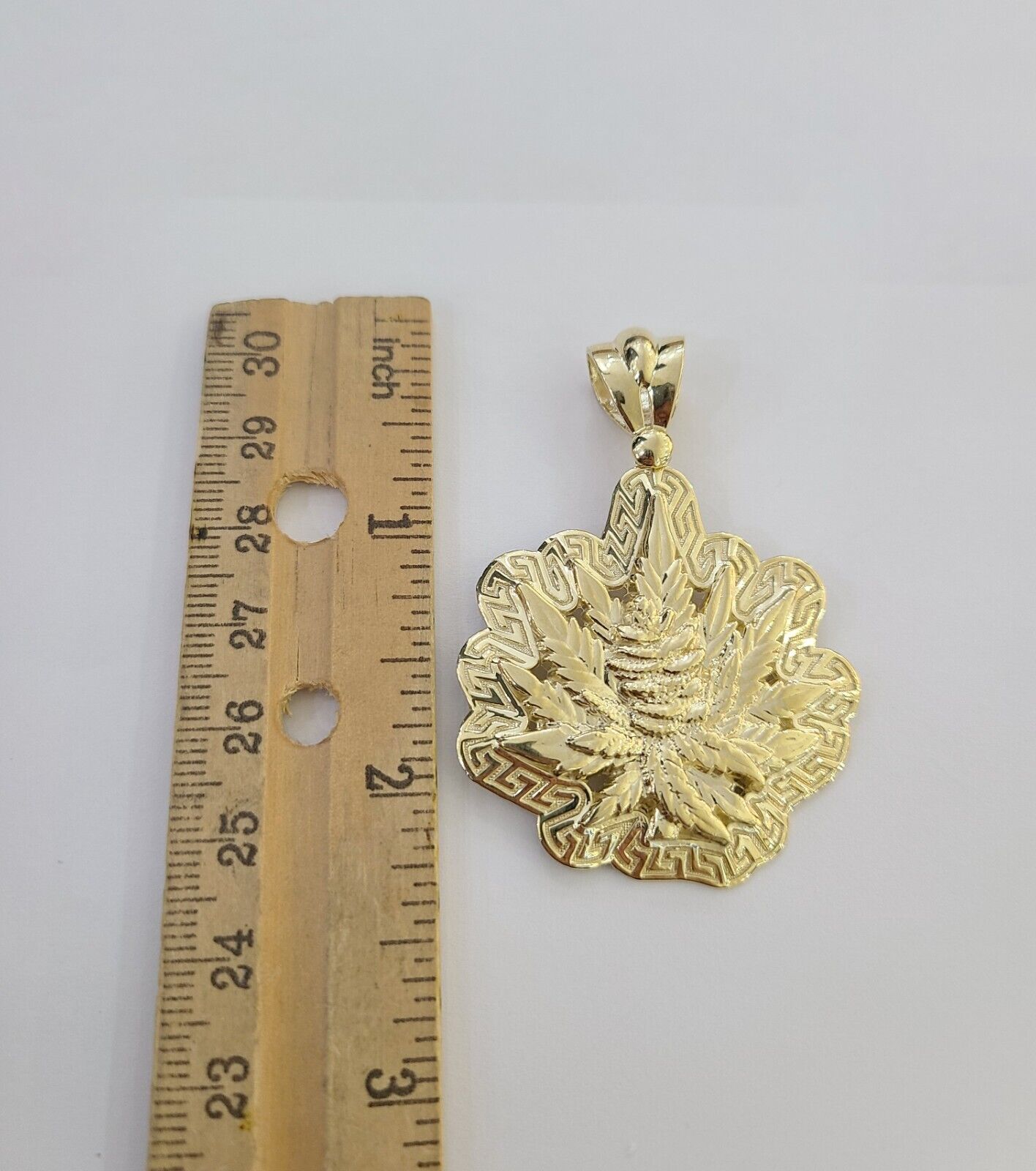 10K Real Yellow Gold Marijuana Leaf Charm Pendant High Weed Gold 10kt - Reva Jeweler