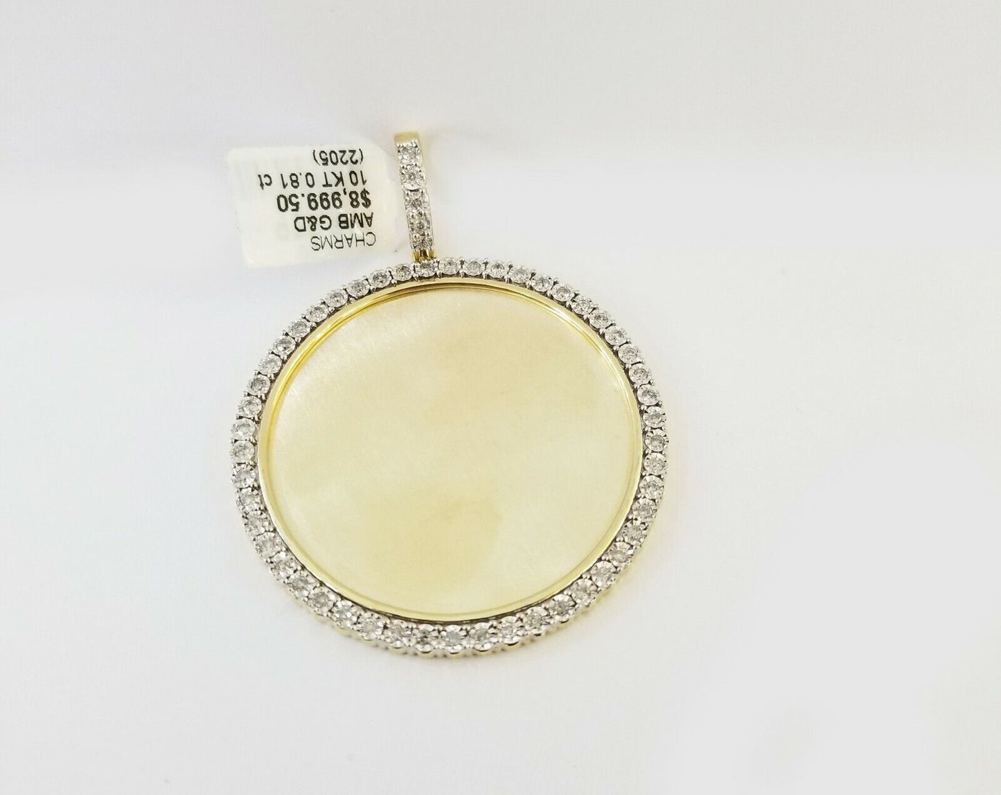 10k Real Yellow Gold Memory Pendant Charm 0.80CT 10kt Real 2"Inch Diamond Charm - Reva Jeweler