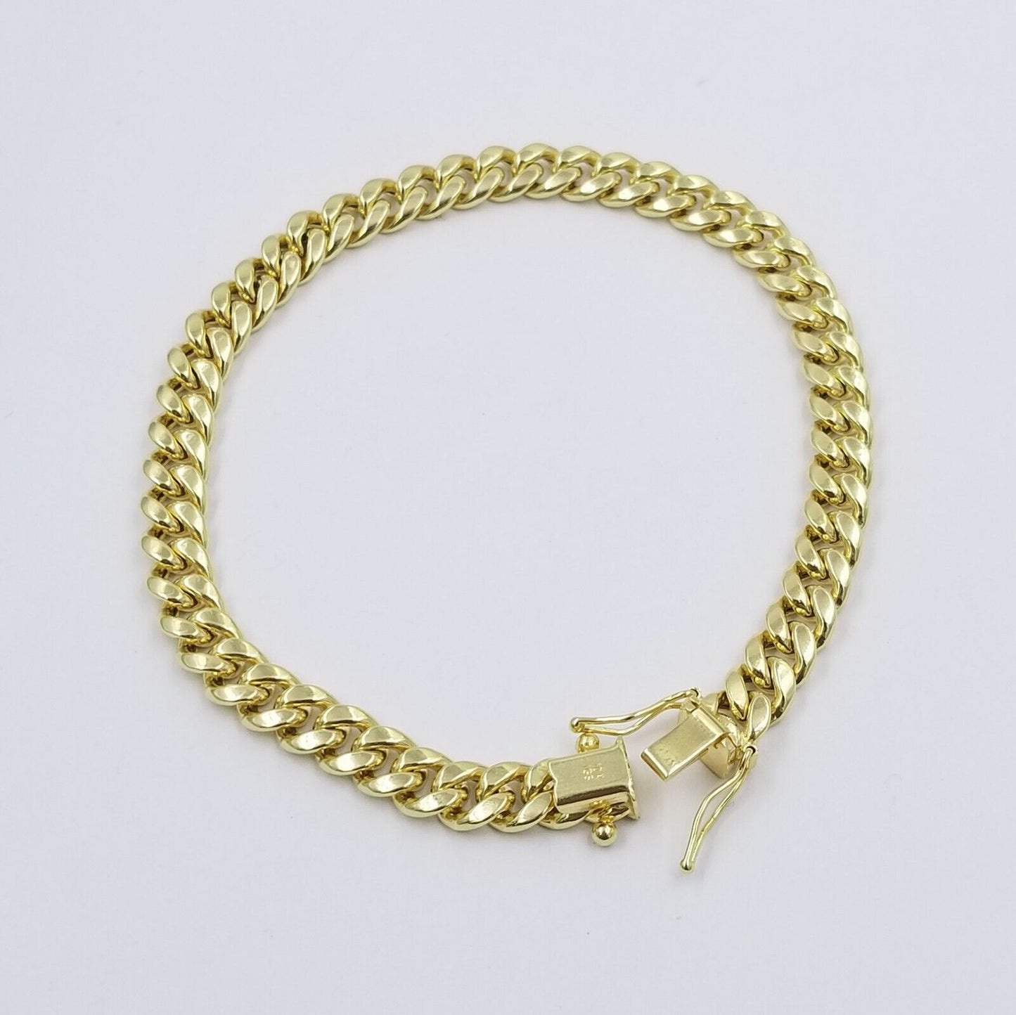 10K Real Yellow Gold Miami Cuban Bracelet 6mm Link 7 inch Box Lock - Reva Jeweler