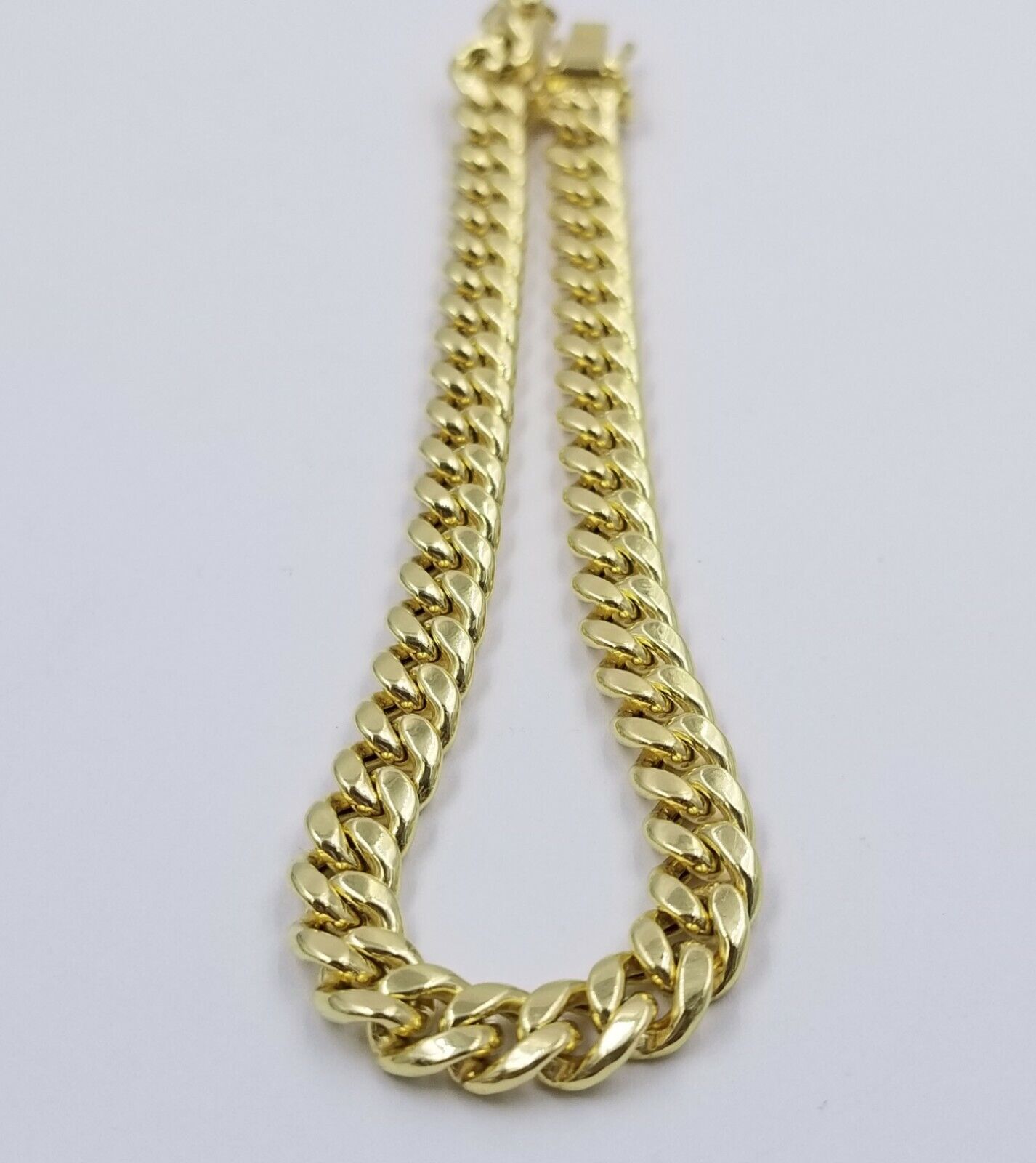 10K Real Yellow Gold Miami Cuban Bracelet 6mm Link 7 inch Box Lock - Reva Jeweler