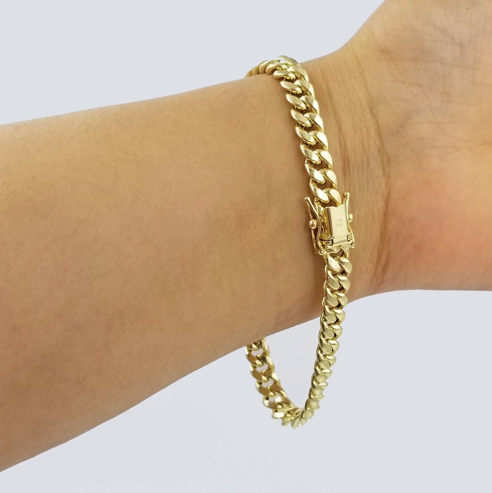10K Real Yellow Gold Miami Cuban Bracelet 6mm Link 7 inch Box Lock - Reva Jeweler