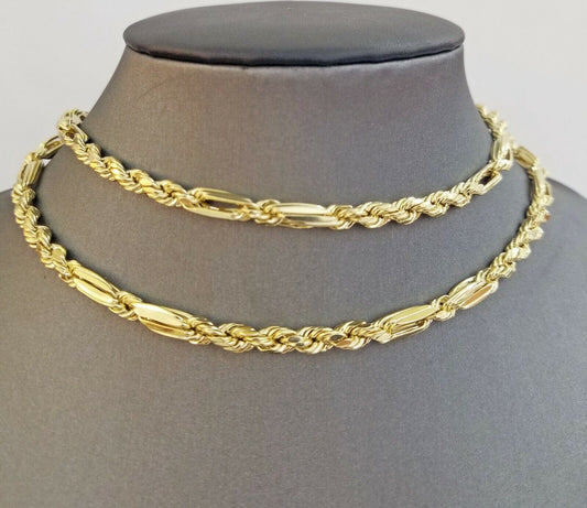 10k REAL Yellow Gold Milano Rope chain 20" 22" 24" Gold necklace Men Women 4.5mm - Reva Jeweler